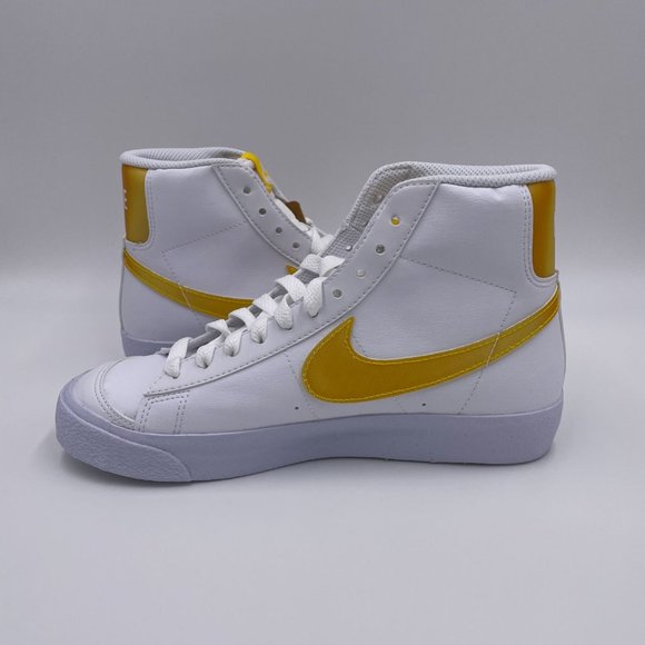 Nike Blazer Mid  White / Yellow Womens Shoes - Picture 2 of 8